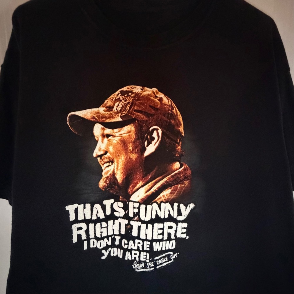 Vintage Y2K Larry The Cable Guy TV Promo Thats Funny Right There T-Shirt Mens XL